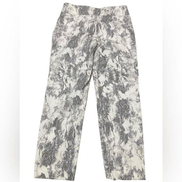 Tahari white and gray snakeskin print pull on pants with tummy control- … - Picture 2 of 6